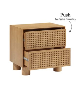 Miles Rubberwood 2-Drawer Nightstand