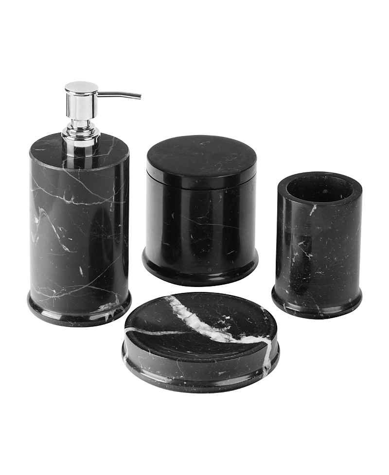 Gauri Kohli Marquina Marble Bath Accessories, Set Of 4 In Black