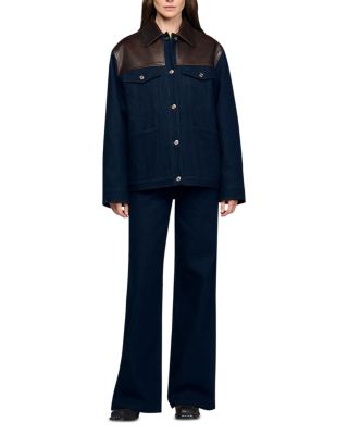 Raphael Denim Leather Trim Jacket