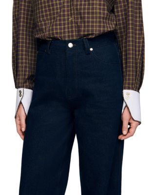 Raph Mid Rise Wide Leg Jeans in Blue Jean