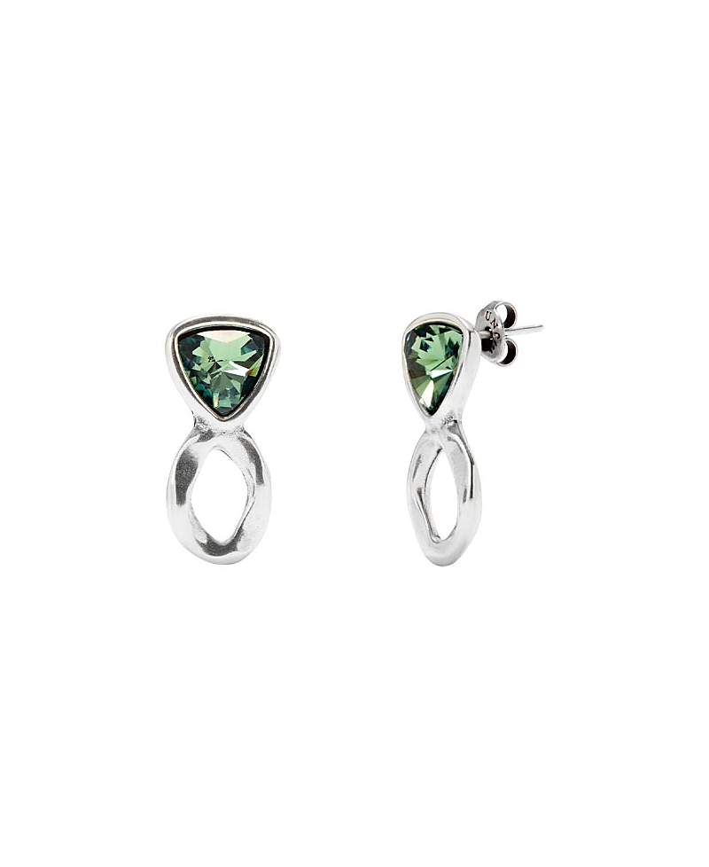 Unode50 Green Cluster Studs In Silver