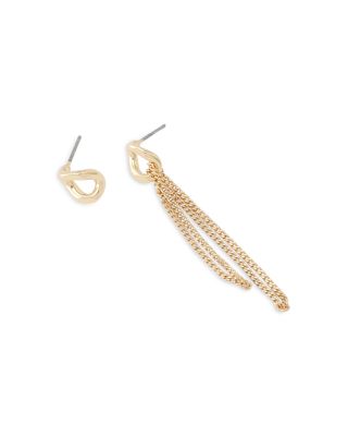 Chain Fringe Asymmetrical Earrings