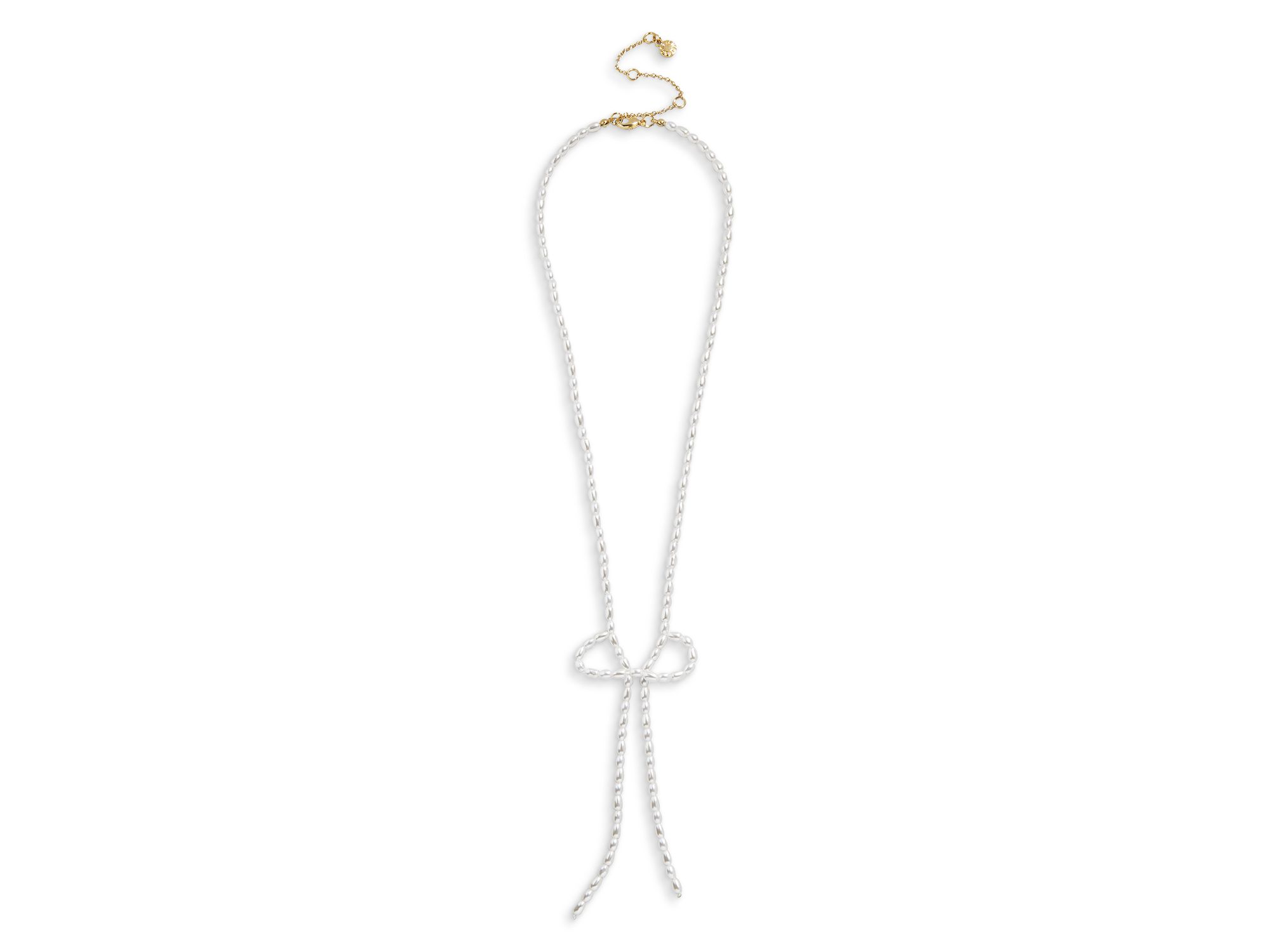 Gigi Crystal Bow Lariat Necklace, 19"-22" — Image 3