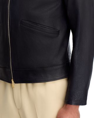 Shearling Collar Leather Jacket