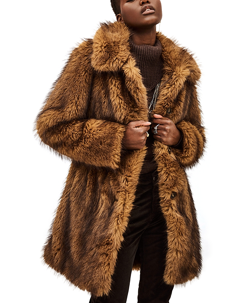 Ba&sh Lestor Faux Fur Coat In Neutral