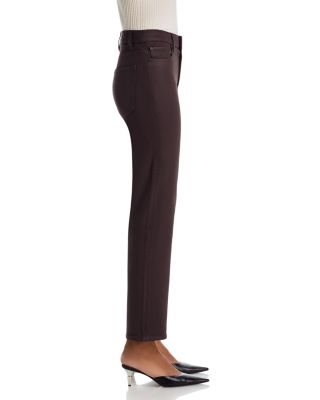 Le Sleek High Rise Straight Jeans in Truffle Coated