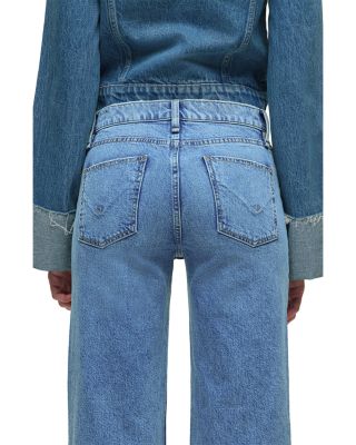 Rosie High Rise Wide Leg Raw Hem Ankle Jeans in Express
