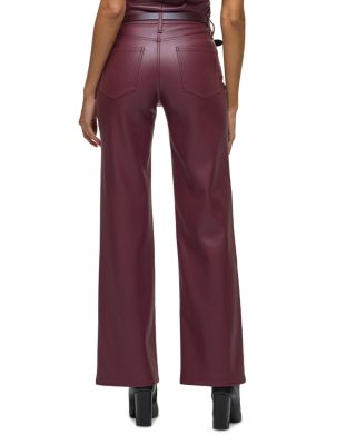 Rosie High Rise Wide Leg Faux Leather Jeans in Port Royal
