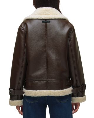 Faux Leather Sherpa Jacket