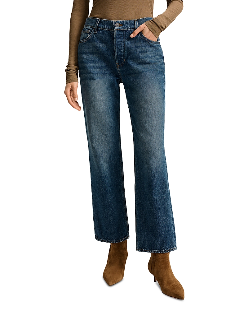 Veronica Beard Leah Mid Rise Straight Jeans In Equinox Blue In Blue