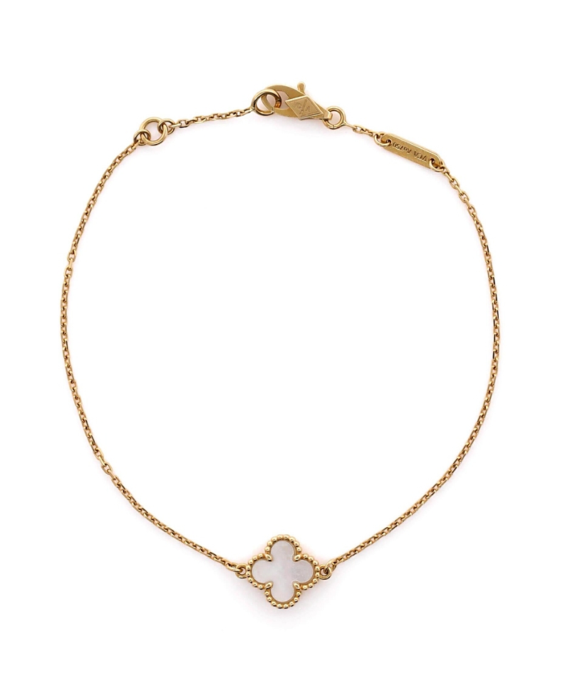 Pre-owned Pre-owned Van Cleef & Arpels Van Cleef & Arpels Sweet Alhambra Bracelet 18k Gold And Mother Of Pearl