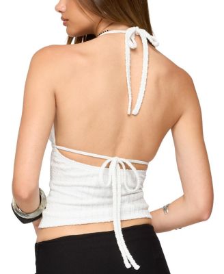Edikted Powell Textured Cut Out Halter Top