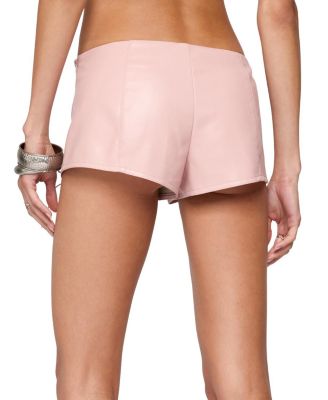 Edikted Elisha Lace Up Faux Leather Shorts