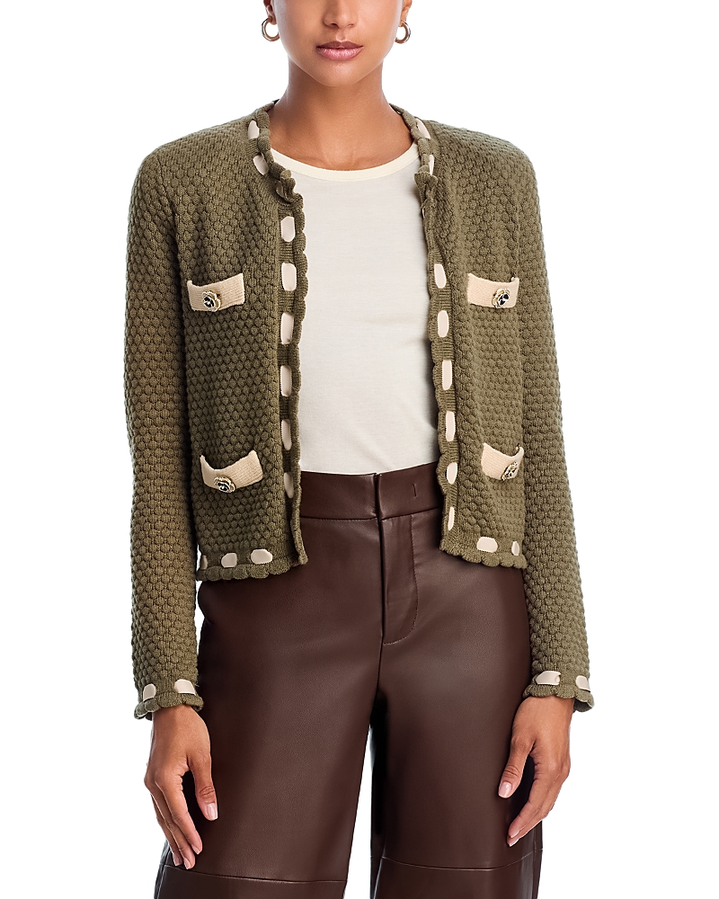 L'Agence Astor Contrast Trim Cardigan