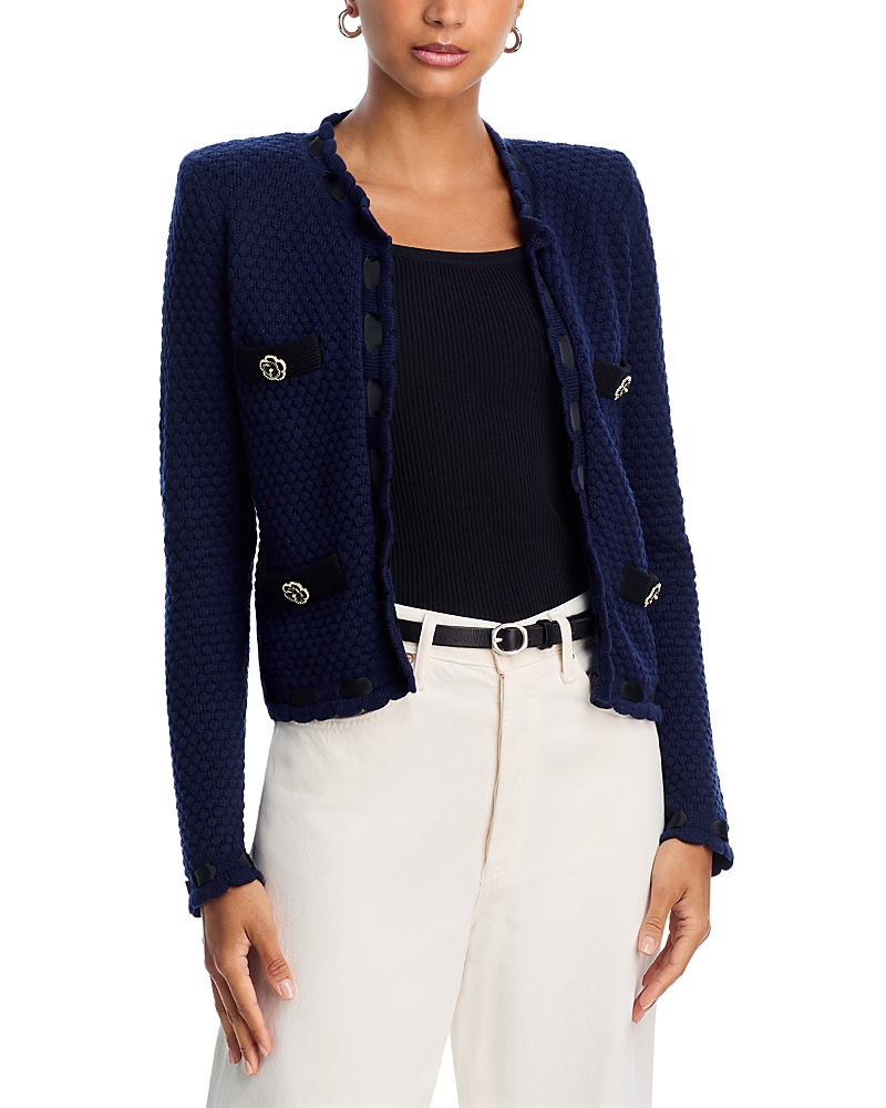 L’Agence Astor Contrast Trim Cardigan