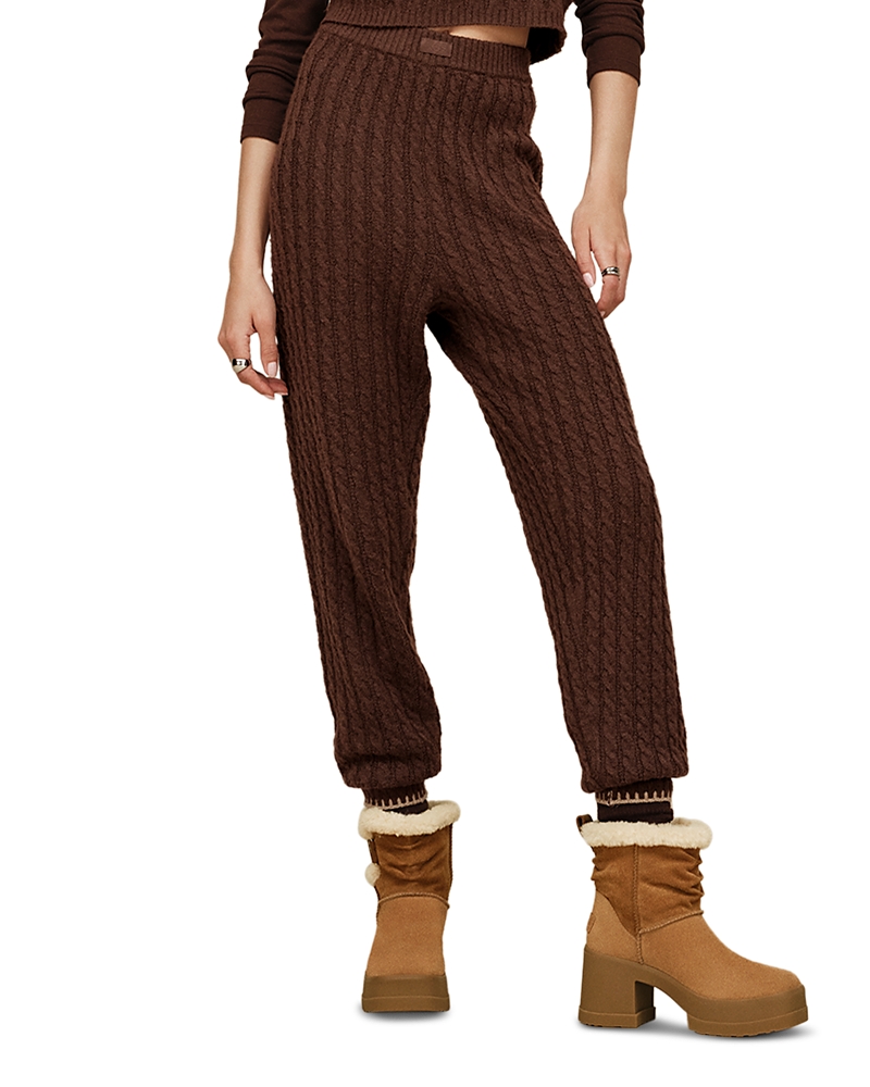 Ugg Lorelai Cable Knit Pants In Brown