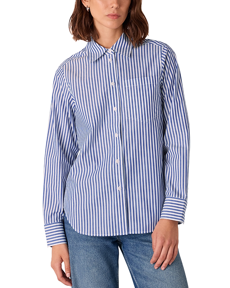 Whistles Petite Relaxed Fit Stripe Shirt