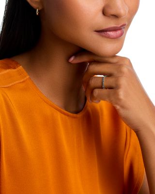 London Blue Topaz Stacking Eternity Band in 14K Yellow Gold