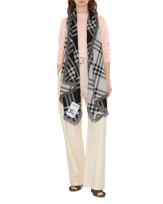 Lightweight Wool & Silk Check Scarf