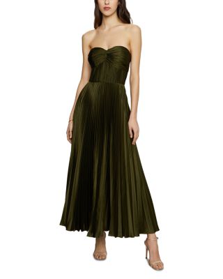 Ruched Bustier Pleated Dress