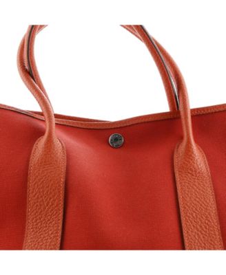 Pre-Owned HERM&Egrave;S 36 Garden Party Tote Toile and Leather