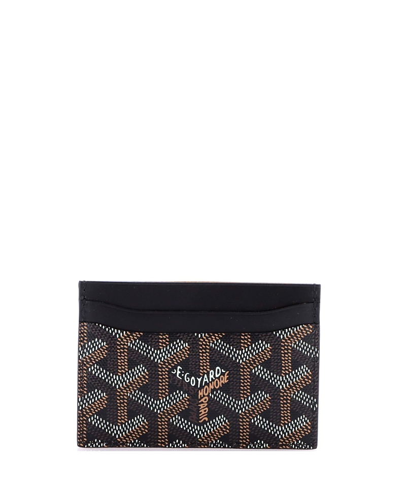 Pre-owned Pre-owned Goyard Goyard Saint Sulpice Card Holder Coated Canvas In Black