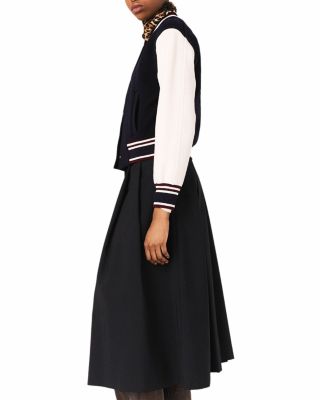 Mixed Fabric Bomber Jacket