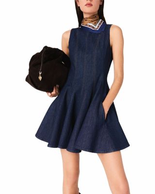 Short Denim Dress with Ruffles