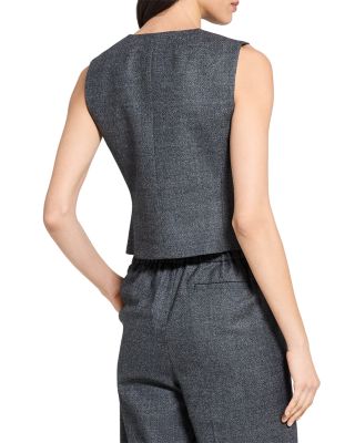 Double Breasted Marled Wool Vest