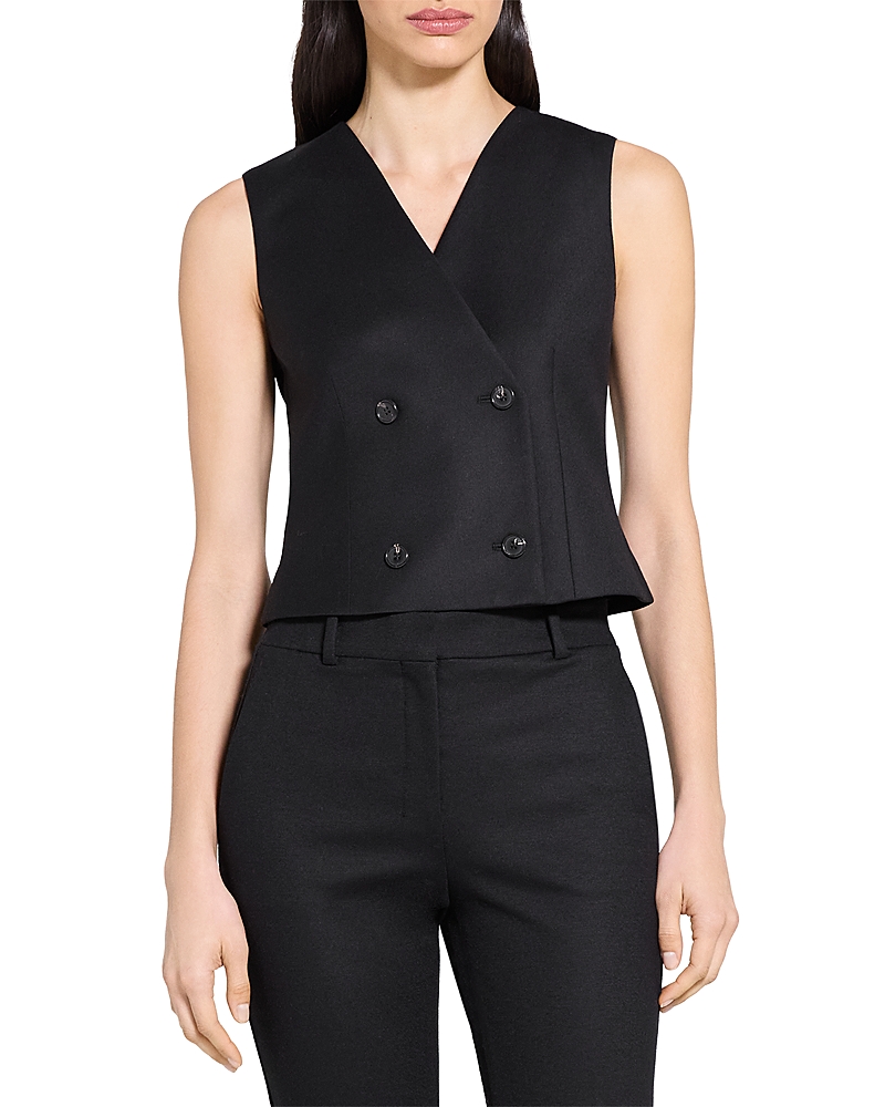 Theory Wool Vest In Black