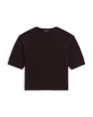 Cashmere Cropped Short Sleeve Sweater