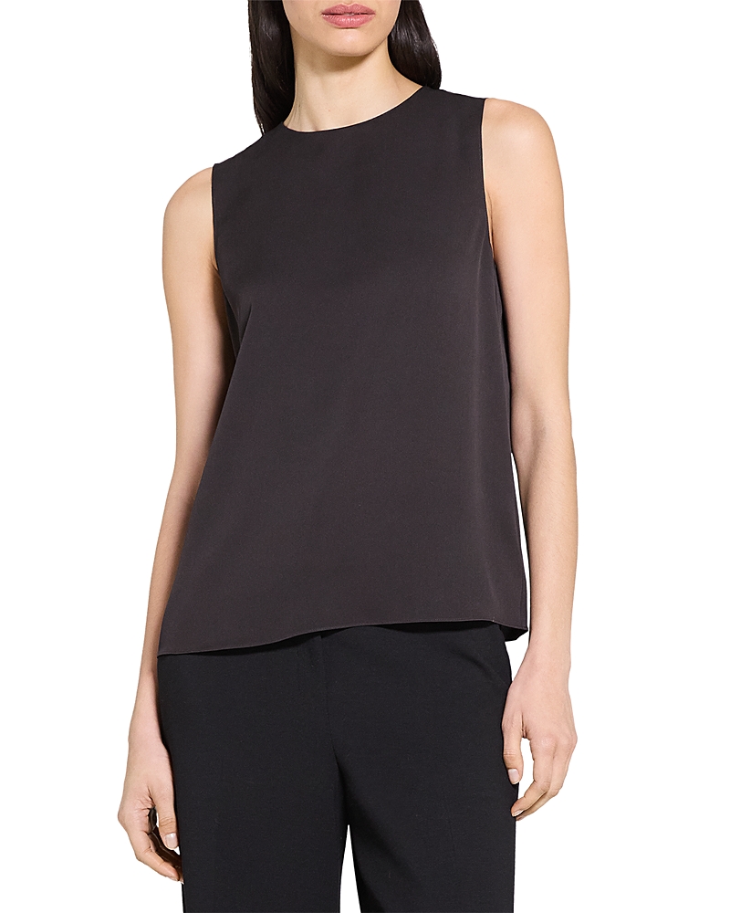 Theory Silk Sleeveless Top In Black