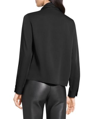 Side Tie Neck Silk Blouse