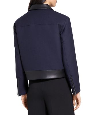 Boxy Wool Blend Zip Jacket