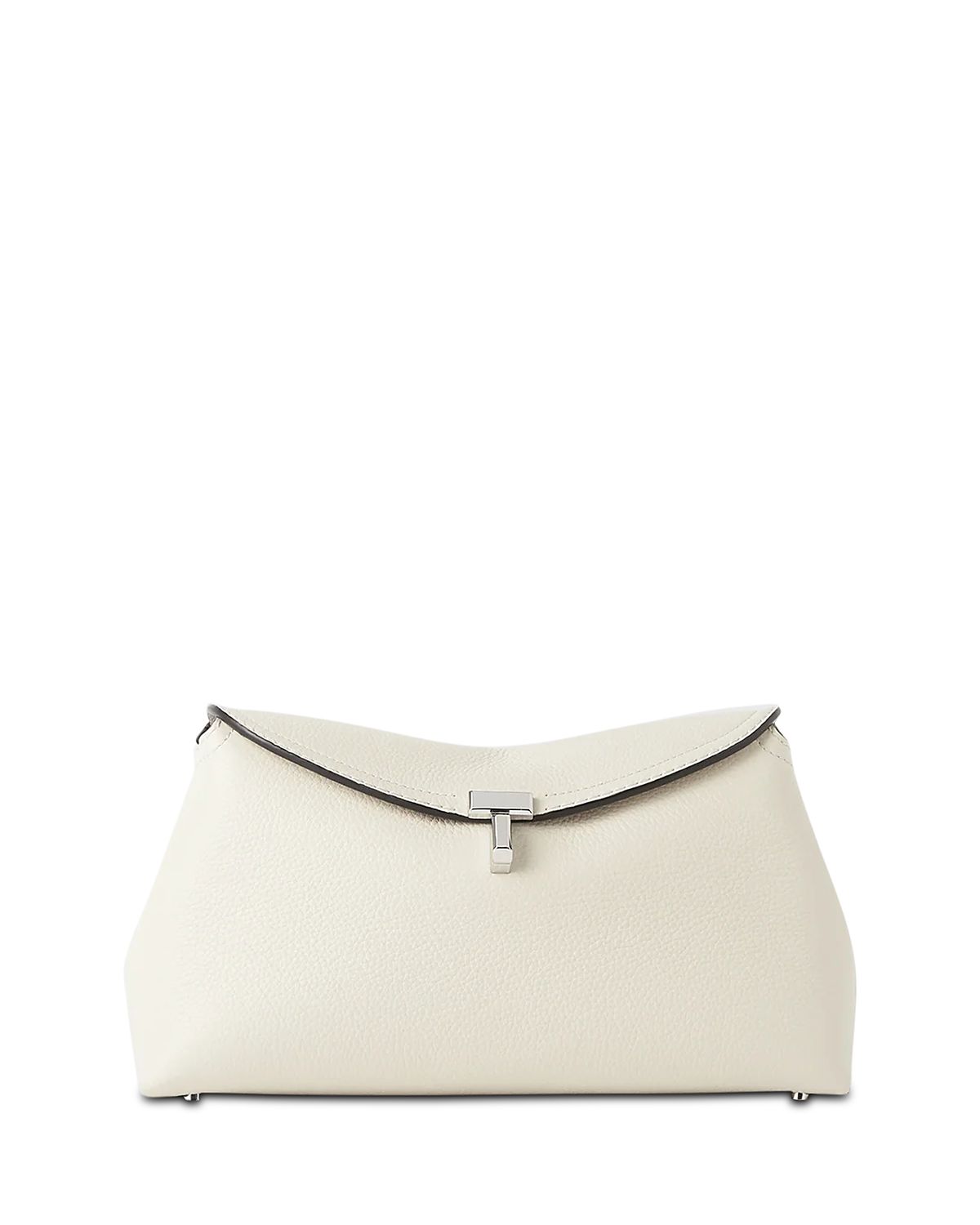 Toteme T-Lock Grained-Leather Convertible Clutch