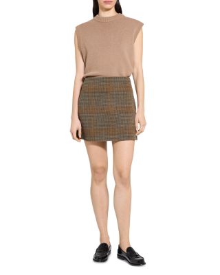 Wool & Cashmere Plaid Mini Skirt