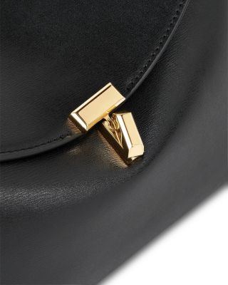 T-Lock Smooth-Leather Convertible Clutch in Black