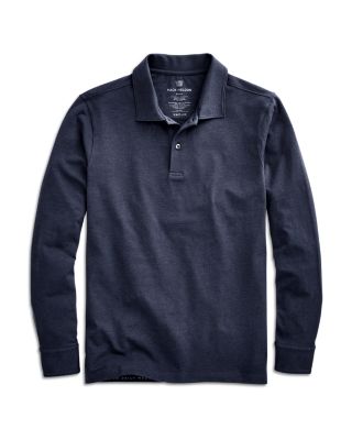 Silver Supima&reg; Cotton Long Sleeve Polo Shirt