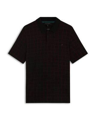 Eduard Short Sleeve Square Jacquard Polo
