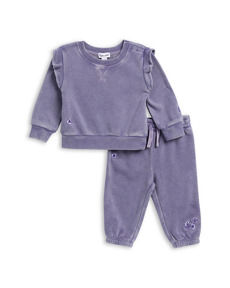 Splendid Girls' Floral Haze Sweatshirt & Pants Set - Baby In Purple