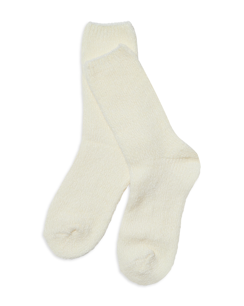 Stems Fuzzy Crew Socks In Neutral