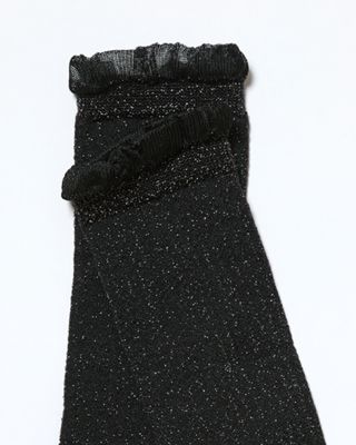 Soft Ruffle Metallic Socks