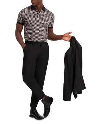 Ernist Short Sleeve Geo Jacquard Cotton Polo