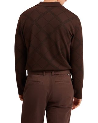 Havel Long Sleeve Argyle Jacquard Cotton Polo