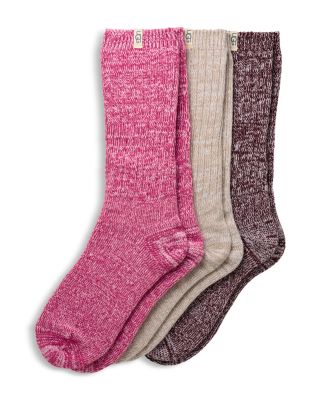 Rib Knit Slouchy Crew Socks, Pack of 3