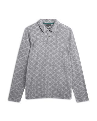 Imlad Long Sleeve Diamond Jacquard Polo
