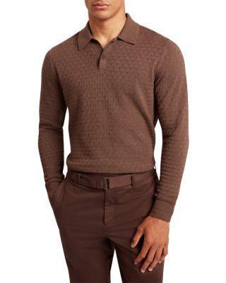 Ted Baker - Gaten Long Sleeve Textured Stitch Polo