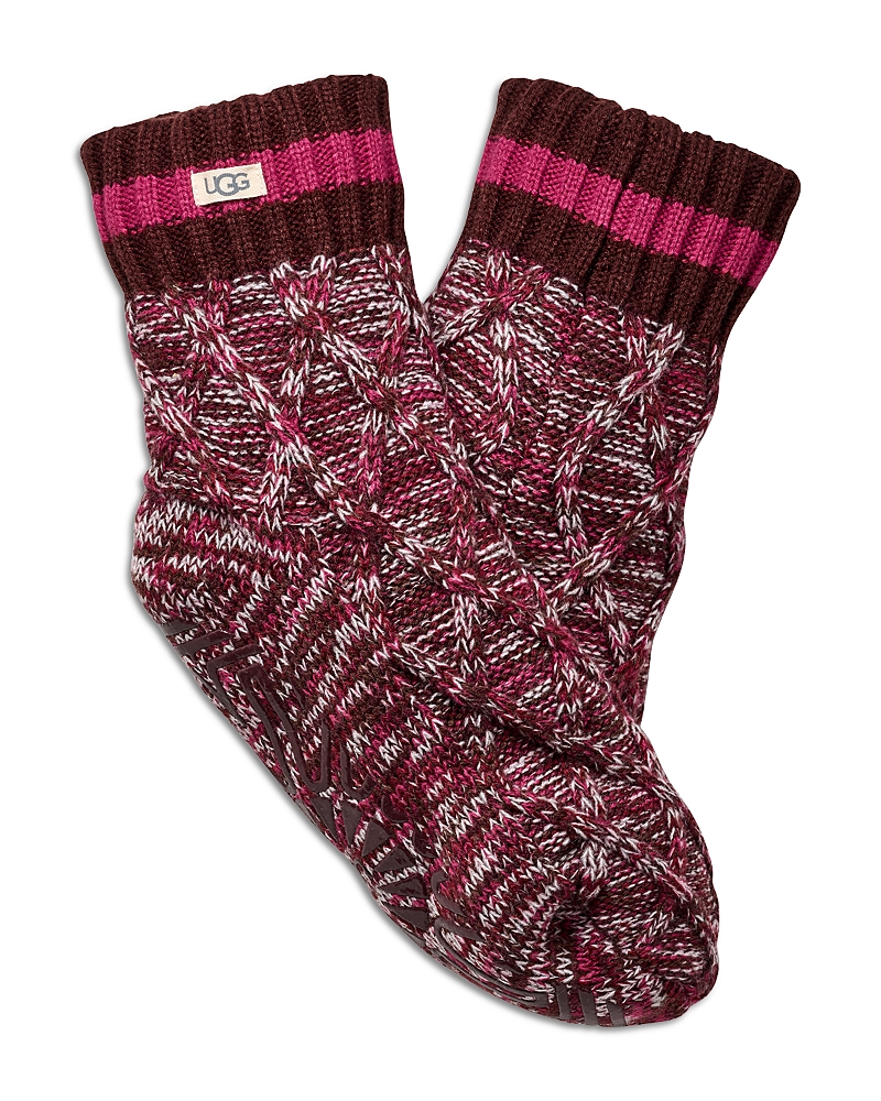 Ugg Deedee Fleece Lined Quarter Ii Socks In Red