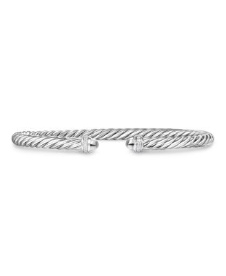 Cablespira Flex&reg; Bracelet in Sterling Silver with Diamonds, 4mm