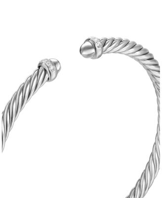 Cablespira Flex&reg; Bracelet in Sterling Silver with Diamonds, 4mm